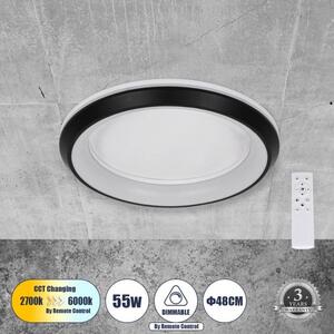 Πλαφονιέρα Φωτιστικό Οροφής LED CCT 55W 6376lm MELINA Globostar 61040 Μαύρο