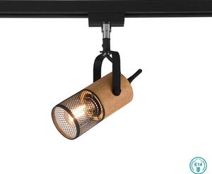 Σποτ Ράγας DUOline Trio Lighting Tosh 78430132 Ξύλο-Μαύρο Ματ