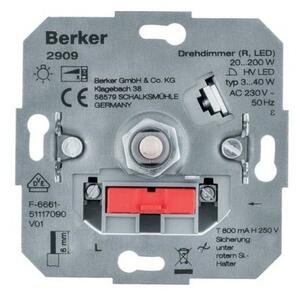 Ρυθμιστής Φωτισμού Dimmer 200W/LED 40W Berker 2909 Hager 2909