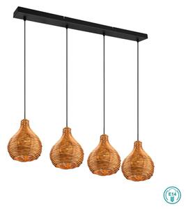 Φωτιστικό Ράγα Κρεμαστή Vintage Industrial RL Lighting Sprout R31294036 Φυσικό Rattan