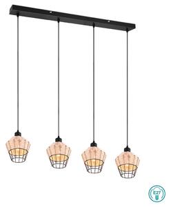 Φωτιστικό Ράγα Κρεμαστή Vintage Industrial RL Lighting Borka R31264036 Φυσικό Rattan