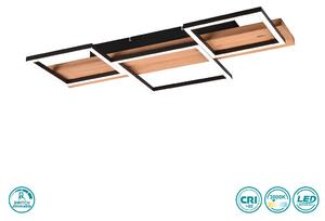 Φωτιστικό Οροφής Trio Lighting Harper 622910332 Μαύρο Ματ - Ξύλο