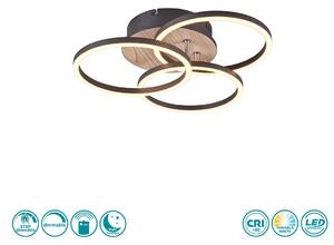 Φωτιστικό Οροφής RL Lighting Circle R62823135 Μαύρο Ματ και Ξύλο MDF