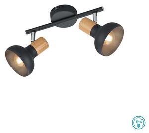 Σποτ RL Lighting Latika R81522032 Μαύρο με Φυσικό Ξύλο