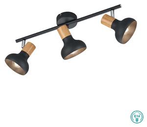 Σποτ RL Lighting Latika R81523032 Μαύρο με Φυσικό Ξύλο