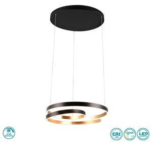 Φωτιστικό Κρεμαστό Trio Lighting Marnie 344110180 Μαύρο με Χρυσό