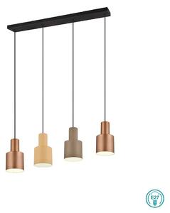 Φωτιστικό Κρεμαστό Trio Lighting Agudo 319400417 Μαύρο Ματ με Πολύχρωμα Αμπαζούρ