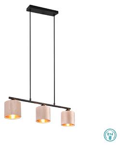 Φωτιστικό Κρεμαστό Trio Lighting Julieta 319000344 Μαύρο Ματ με Βελούδινο Αμπαζούρ