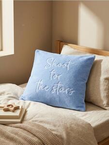 Sinsay - Μαξιλαροθήκη με την επιγραφή «Shoot for the stars» - ανοιχτο μπλε