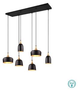 Κρεμαστό Φωτιστικό Ράγα Trio Lighting Chiraz 310500632 Μαύρο Ματ με Χρυσό Ματ