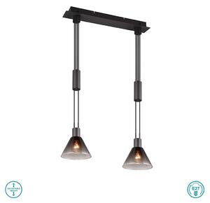 Φωτιστικό Κρεμαστό Trio Lighting Stanley Stanley 319500232 Μαύρο Ματ με Φυμέ Γυαλί