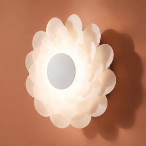 Lucande Φωτιστικό τοίχου LED Bloem, Ø 40 cm, λευκό, ρύθμιση έντασης σε 3 επίπεδα, ρυθμιζόμενος, Λευκό, Σαλόνι / τραπεζαρία, Πλαστικό, σύγχρονο