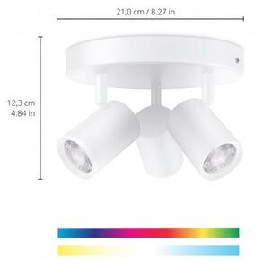 Έξυπνο Φωτιστικό Σποτ 3xGU10 LED 5W Ρυθμιζόμενο Φ21cm 3CCT RGBW Dimmable Imageo Wiz 929003210801 Λευκό