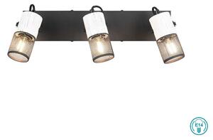 Φωτιστικό Ράγα Σποτ Retro Trio Lighting Tosh 804300334 Λευκό Ξύλο - Μαύρο Ματ