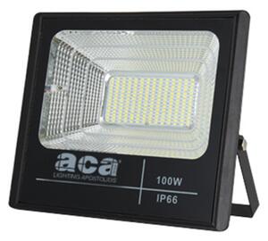 Ηλιακός Προβολέας LED 100W 6000K IP66 SV10060 Μαύρο Αλουμίνιο Aca SV10060 Μαύρο