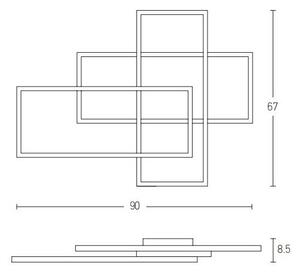 Πλαφονιέρα Φωτιστικό Οροφής 90cm LED 52W IP20 3000K Zambelis 2021 Λευκό