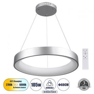 Κρεμαστό Φωτιστικό Οροφής LED 105W 12075lm SALEM Globostar 61246 Ασημί