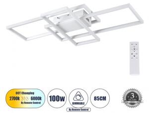 Φωτιστικό Οροφής LED CCT 100W 12000lm QUADRA Globostar 61386 Λευκό