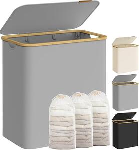 Καλάθι απλύτων Γκρι Songmics 60x38.5x70.5 cm