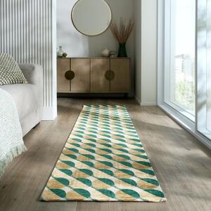Χαλί Διαδρόμου Manhattan Carlos Geo Πράσινο 60X230 cm, Flair Rugs
