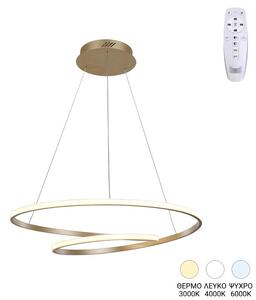 Φωτιστικό οροφής LED Rexon Χρυσό 49x49x12 cm