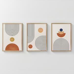 Σετ 3 πίνακες Lenda Πολύχρωμο 33x1.5x48 cm
