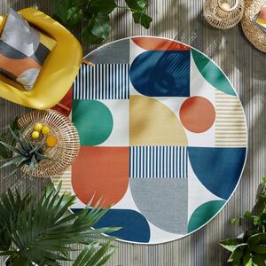 Χαλί Geo Fusion Outdoor Κίτρινο Ochre 160X160 cm, rotund, Flair Rugs