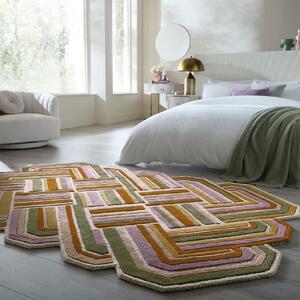 Covor Lattice Shaped Wool Lila 200x300 cm