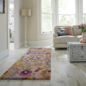 Covor traversa Amira Floral Wool Multicolor 80x300 cm