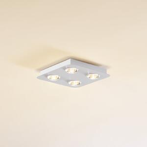 Lindby Φωτιστικό οροφής Jyla, λευκό ματ, 25 x cm, 4 λάμπες, ρυθμιζόμενος, Λευκό, Διάδρομος, Μέταλλο, σύγχρονο