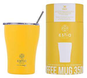 Θερμός-Ποτήρι Ανοξείδωτο Pineapple Yellow Save The Aegean Estia 350ml-7x13εκ. 01-12458