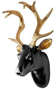 Διακοσμητικό Τοίχου Bust Of Deer 565TNL1193 26x17x38cm Black-Gold Wallity