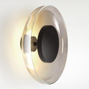 MARSET Aura LED φωτιστικό τοίχου, Ø 25 cm, γκρι καπνός, ρυθμιζόμενος, Γκρι, Σαλόνι / τραπεζαρία, Γυαλί, σχεδιασμός