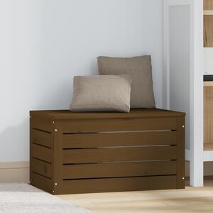 VidaXL Κουτί Αποθήκευσης Καφέ Μελί 59,5x36,5x33 εκ. Μασίφ Ξύλο Πεύκου