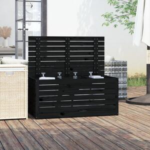 VidaXL Μπαούλο Κήπου Μαύρο 101 x 50,5 x 46,5 εκ από Μασίφ Ξύλο Πεύκου