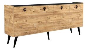 Μπουφές Jeslie pakoworld μελαμίνης oak-ανθρακί 180x40x79εκ