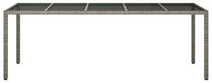 VidaXL Τραπέζι Κήπου Γκρι 250x100x75 εκ. Ψημένο Γυαλί/Συνθετικό Ρατάν