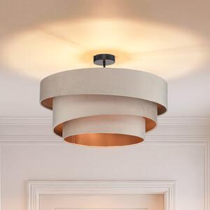 Lindby Φωτιστικό οροφής Jusari, κρεμ, ύφασμα, Ø 56 cm, E27, ρυθμιζόμενος, Μπεζ, Σαλόνι / τραπεζαρία, Ύφασμα / Κλωστοϋφαντουργία, σύγχρονο