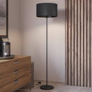 EGLO Maserlo φωτιστικό δαπέδου, μαύρο, ύψος 151 cm, ύφασμα/ατσάλι, Μαύρο, Σαλόνι / τραπεζαρία, Μέταλλο, σύγχρονο