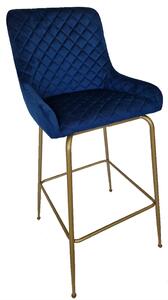 Σκαμπό Μπαρ Isadora Μπλε Βελούδο 48x42x108 - 24-1004/815B-64
