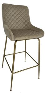 Σκαμπό Μπαρ Isadora Μπεζ Βελούδο 48x42x108 - 24-1004/815B-7
