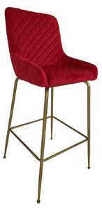 Σκαμπό Μπαρ Isadora Κόκκινο Βελούδο 48x42x108 - 24-1004/815B-37