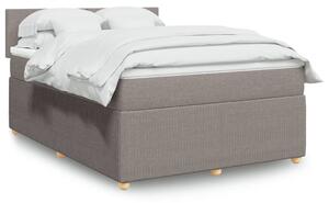 VidaXL Κρεβάτι Boxspring με Στρώμα Taupe 140x190 εκ. Υφασμάτινο