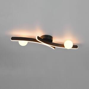 Trio Lighting Φωτιστικό οροφής LED Napoli, μαύρο ματ, μήκος 70 cm, μέταλλο, ρυθμιζόμενος, Μαύρο, Σαλόνι / τραπεζαρία, Μέταλλο, σύγχρονο