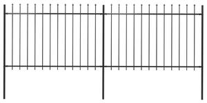 VidaXL Κάγκελα Περίφραξης με Λόγχες Μαύρα 3,4 x 1,2 μ. από Χάλυβα