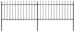VidaXL Κάγκελα Περίφραξης με Λόγχες Μαύρα 3,4 x 1 μ. από Χάλυβα