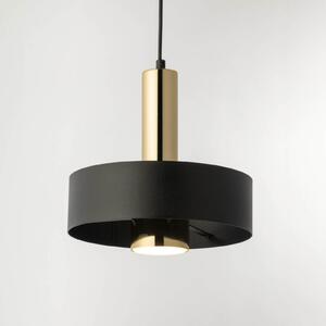 SIGMA Κρεμαστό φωτιστικό Rif Lux, μαύρο/χρυσό, Ø 25 cm, ατσάλι, ρυθμιζόμενος, Μαύρο, Σαλόνι / τραπεζαρία, Μέταλλο, σύγχρονο