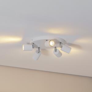 Luminex Προβολέας οροφής Fun, λευκός, Ø 30 cm, ρυθμιζόμενος, GU10, ρυθμιζόμενος, Λευκό, Σαλόνι / τραπεζαρία, Μέταλλο, σύγχρονο
