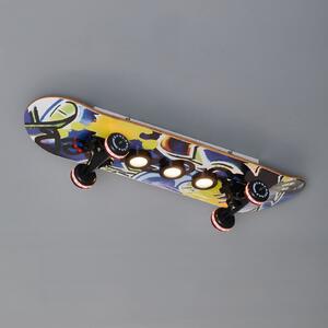 Evotec Easy Cruiser Graffiti σκέιτμπορντ LED φως οροφής, ρυθμιζόμενος, Μπλε, Παιδικό δωμάτιο, Ξύλο, σχεδιασμός, Οροφή πολλαπλής φλόγας