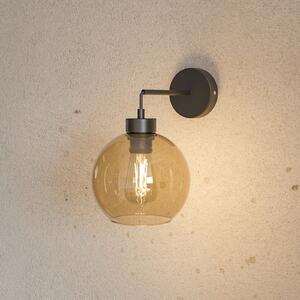 TK Lighting Απλίδα Cubus, μαύρο/κεχριμπάρι, γυαλί, Ø 18 cm, E27, ρυθμιζόμενος, Καφέ / Σκουριάς, Σαλόνι / τραπεζαρία, Γυαλί, σύγχρονο, Σφαίρα